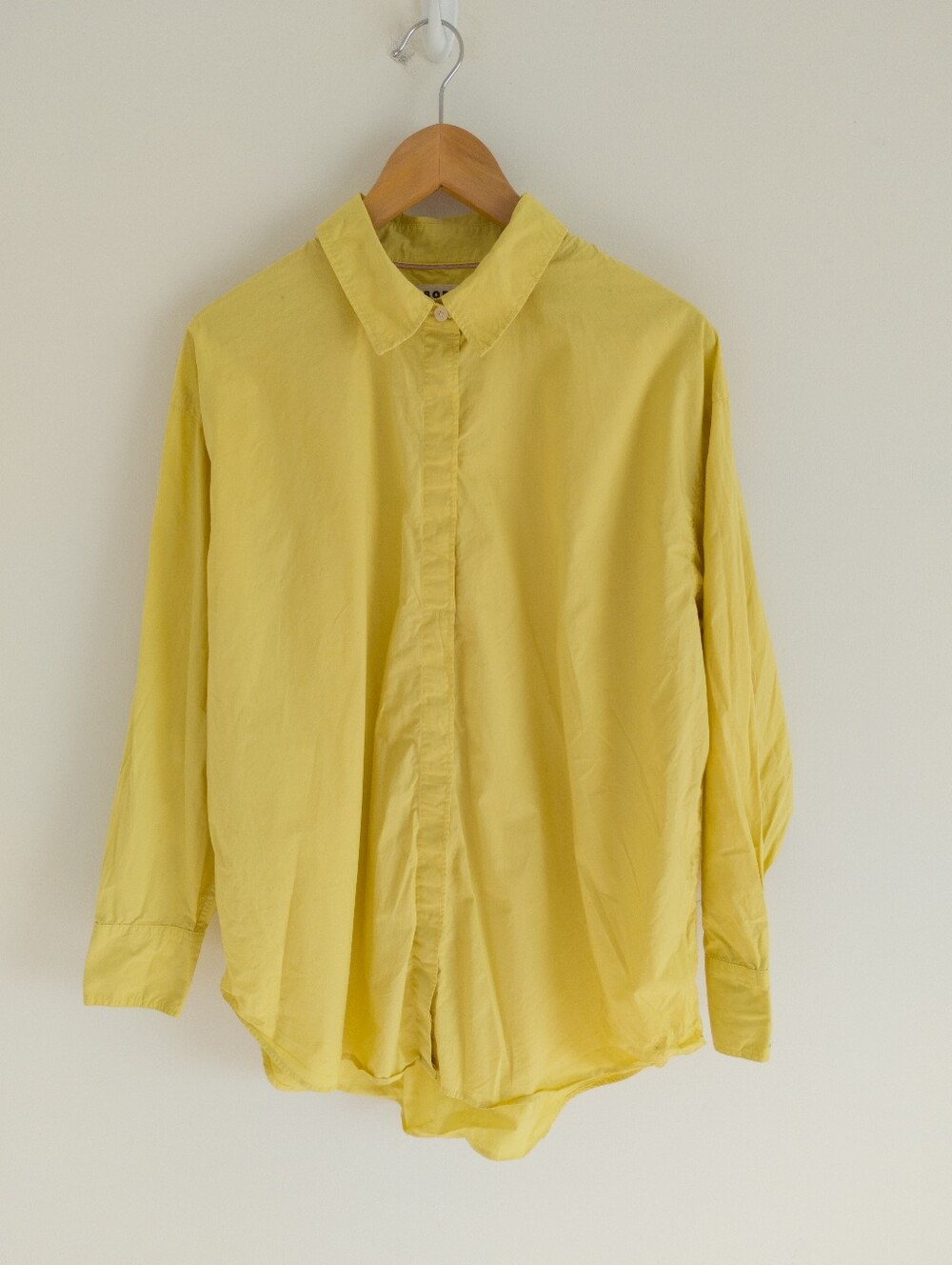 Boden Oversized Cotton Poplin Button Down Shirt Yellow Size 8